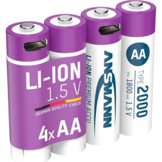 Ansmann 1x4 Ansmann Lithium Akku Mignon AA 1800mAh + Cable     1312-0036